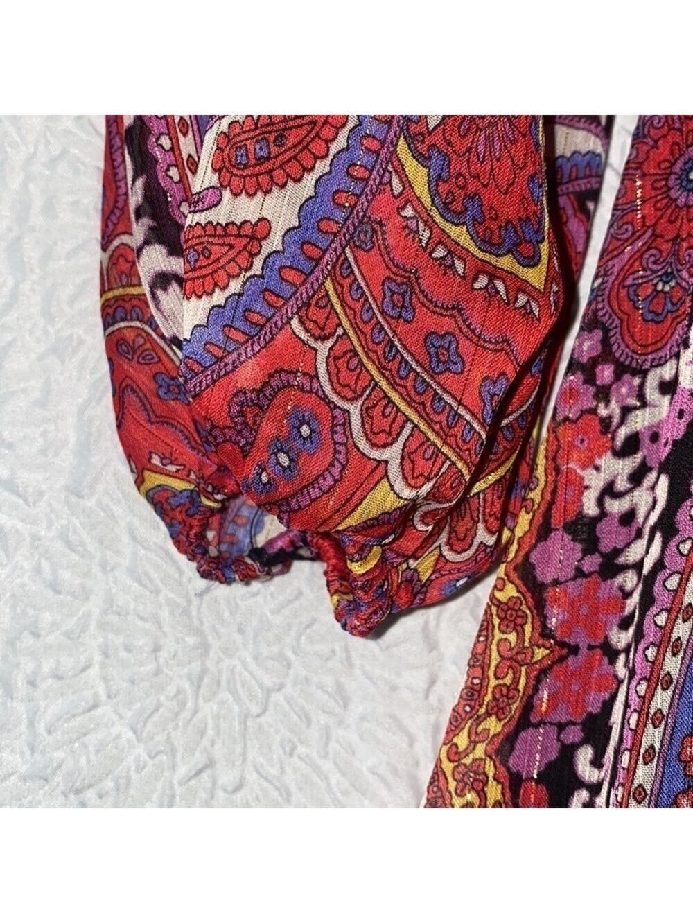 TAHARI By Arthur S. Levine Mock Neck Paisley Print Long Sleeve Maxi Dress NWOT - Picture 5 of 14